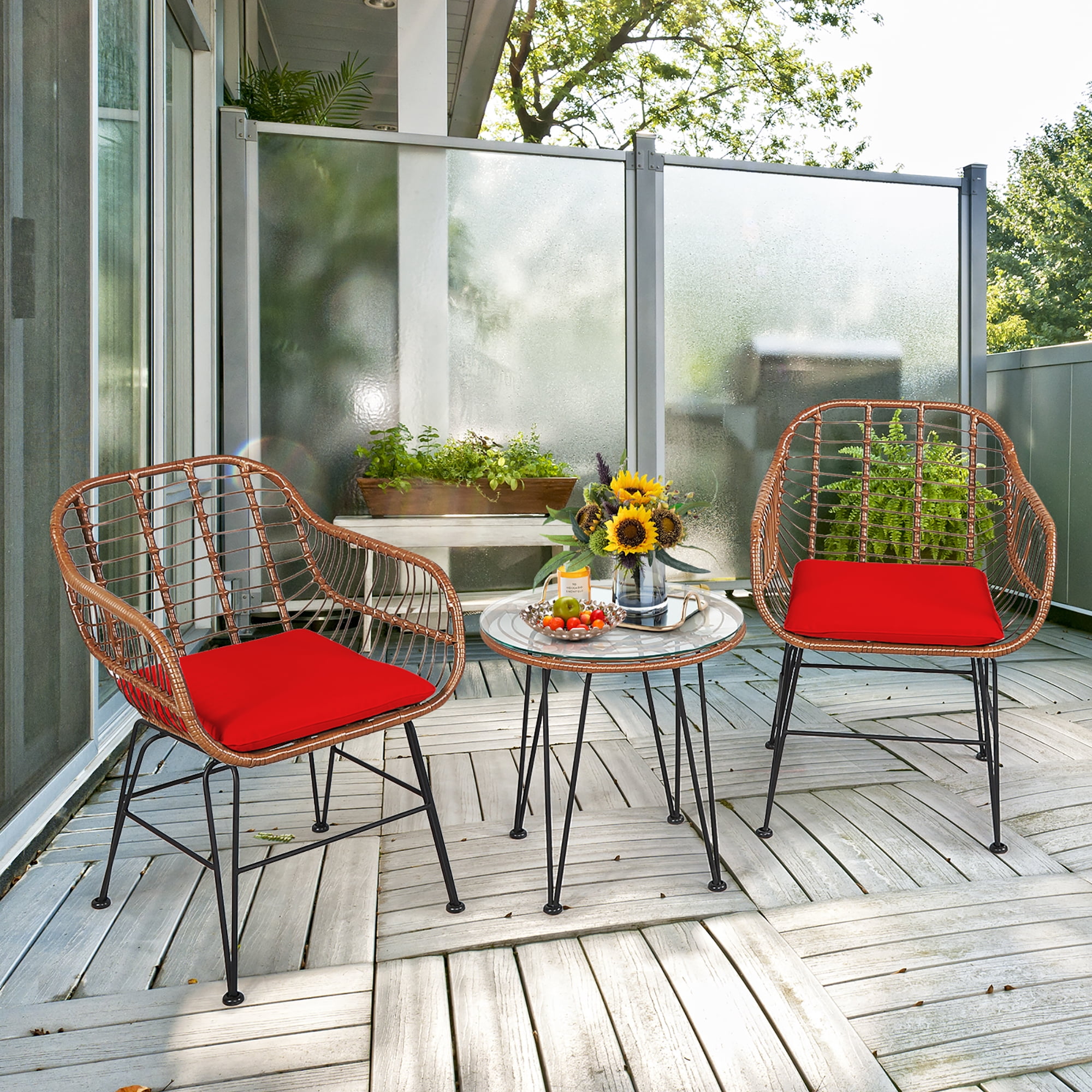 Bistro set rattan best sale