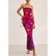 thumbnail image 5 of Vestido largo PRETTYGARDEN para mujer, ajustado sin tirantes, rojo marino, 5 of 9