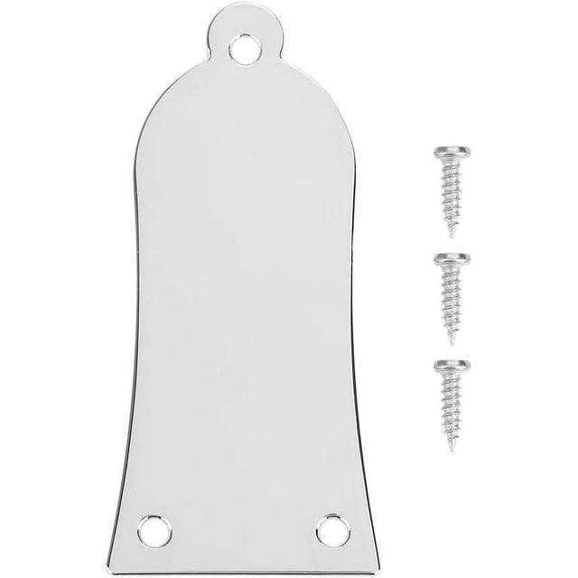 Rod Cover, 3 Holes Iron Electric Guitar Rod Cover Plate with Screws (Silver)