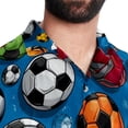thumbnail image 5 of Football Men's Short Sleeve Hawaiian Shirt, Poplin Casual Printed Button Down, Summer Beach Unisex Shirts, 5 of 6