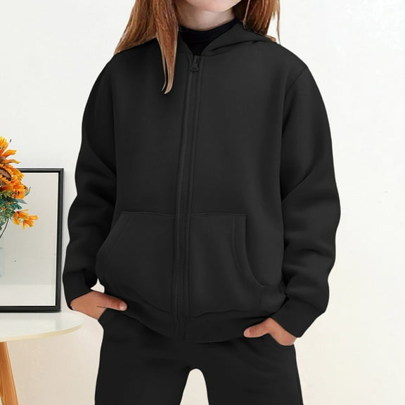 Lined Hoodie Pants Set Winter Outfits For Kids Cozy Warm Pullover Tracksuit Casual Playwear