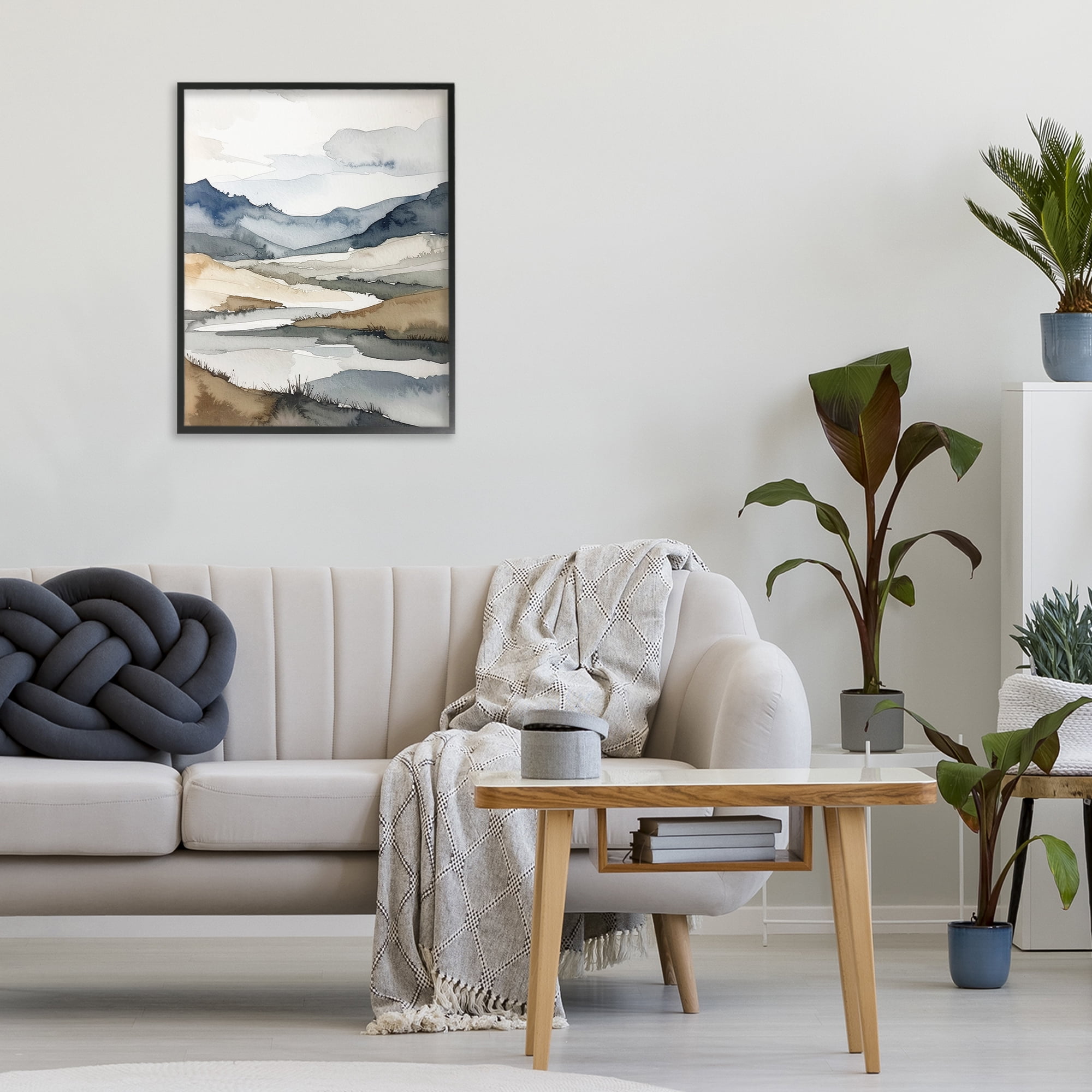 Stupell Industries Flow Of Water River Black Framed Giclee Art, design by Alonza Saunders