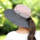 thumbnail image 5 of Women's Ponytail Wide Brim UV Protection Hat Foldable Fishing Hat (Pink+Blue), 5 of 5