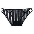 thumbnail image 3 of Rohuuque Women's Black Lace Panties Sheer Mesh Panel Cut Out Details Breathable Cotton Lined Low Rise Cheeky Briefs Black G, 3 of 3