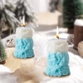 thumbnail image 4 of Vela perfumada con forma de columna romana geométrica navideña, elegante degradado azul y blanco con estrellas para decorar el hogar o regalar, cera aromática para árboles navideños., 4 of 6