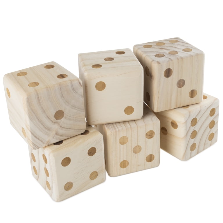 Hey! Play! Giant Wooden Yard Dice Set, 3.5-Inch photo 3