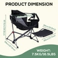 thumbnail image 3 of Hammock Camping Chair with Footrest, Camping Chair with Stand, Swinging Chair, Camping Chair, with Cup Holder, Side Pocket, Heavy Duty (2-Pack), 3 of 7