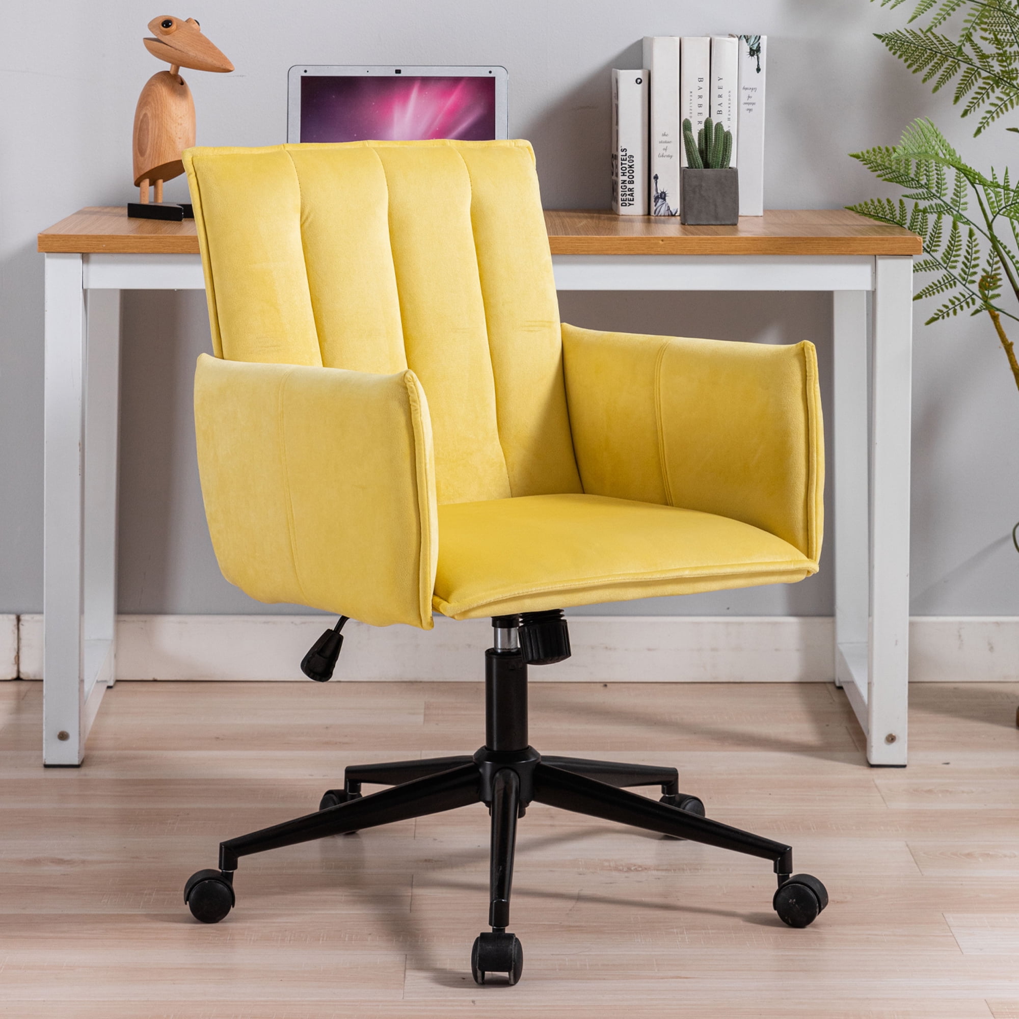 Springy Work Chair SYNGAR Modern Velvet Fabric Task Chair, Home Office Chair with ...