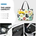 thumbnail image 3 of PISONIC Large Beach Travel Bag for Women, Cute Colorful Dog Paw Printed Waterproof Sandproof Tote Bag with Zipper for Beach Vacation Travel Gym, 3 of 7