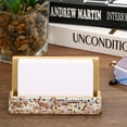 thumbnail image 4 of Business Card Holder for Desk, 2 Pack Rhinestone Business Card Holders Crystal Card Stand Organizer, Gold Tone, 4 of 5
