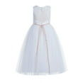 thumbnail image 2 of Ekidsbridal Floral Lace Scoop Neck A-Line White Flower Girl Dresses Keyhole Back Communion Dresses Pageant Dress 178 12, 2 of 3