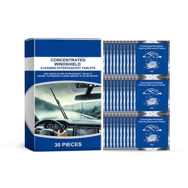 Mom's Best Limpiador de vidrios para autos, repelente de lluvia y protector, tabletas 3 en 1 altamente concentradas, 30 unidades