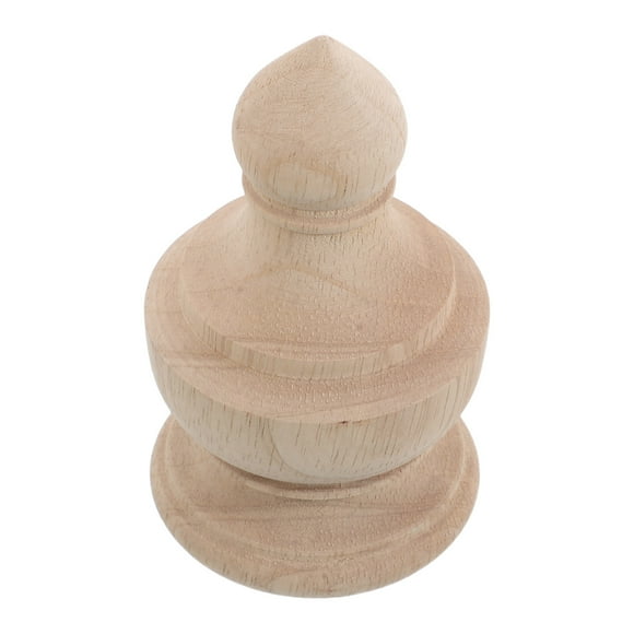unbranded Fence Decorative Finial Tips Wood Finial Beige 1PC Artistic Support Structure Home Decor