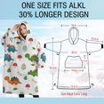 thumbnail image 4 of Oversized Wearable Blanket Hoodie,Colorful Dinosaurs Mushrooms Pattern Sherpa Blanket Hoodie with Super Pockets,Super Warm Fuzzy Pullover for Women & Men, 4 of 6