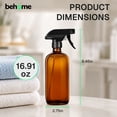 thumbnail image 3 of Behome 2-Pack Amber Glass Spray Bottles, 16.9 oz Refillable Spray Bottles with Adjustable Nozzles for Essential Oils, Plants, Cleaning Solutions, Hair Care, 3 of 6