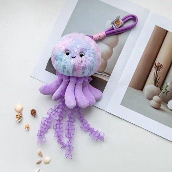 21 centimeter simulation new jellyfish backpack pendant stuffed plush toy cartoon anime cute gift for girlfriend fun doll