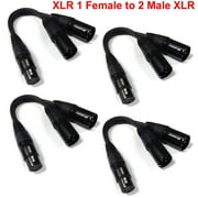 Jahy2Tech Hot US Black Professional Grade 4pcs XLR Female Plug Y-Splitter Cable Adaptor
