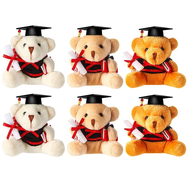 colgantes de oso de peluche para graduación, llavero de oso de peluche, decoración colgante de oso pequeño.