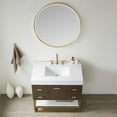 thumbnail image 2 of Toledo 36" Single Sink Bathroom Vanity Dark Walnut White Integral Top w/ Mirror, 2 of 12