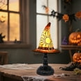 thumbnail image 4 of Halloween Stained Glass Witch LED Hat Lamp, Handmade Gothic Witch Hat Night Light for Indoor Outdoor Party & Spooky Halloween Decoration Gifts, 4 of 6