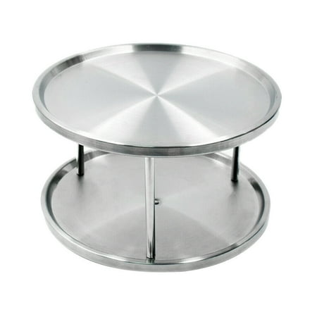 CAROOTU Stainless Steel Spice Rack Double-layer Turntable 360 Degree ...