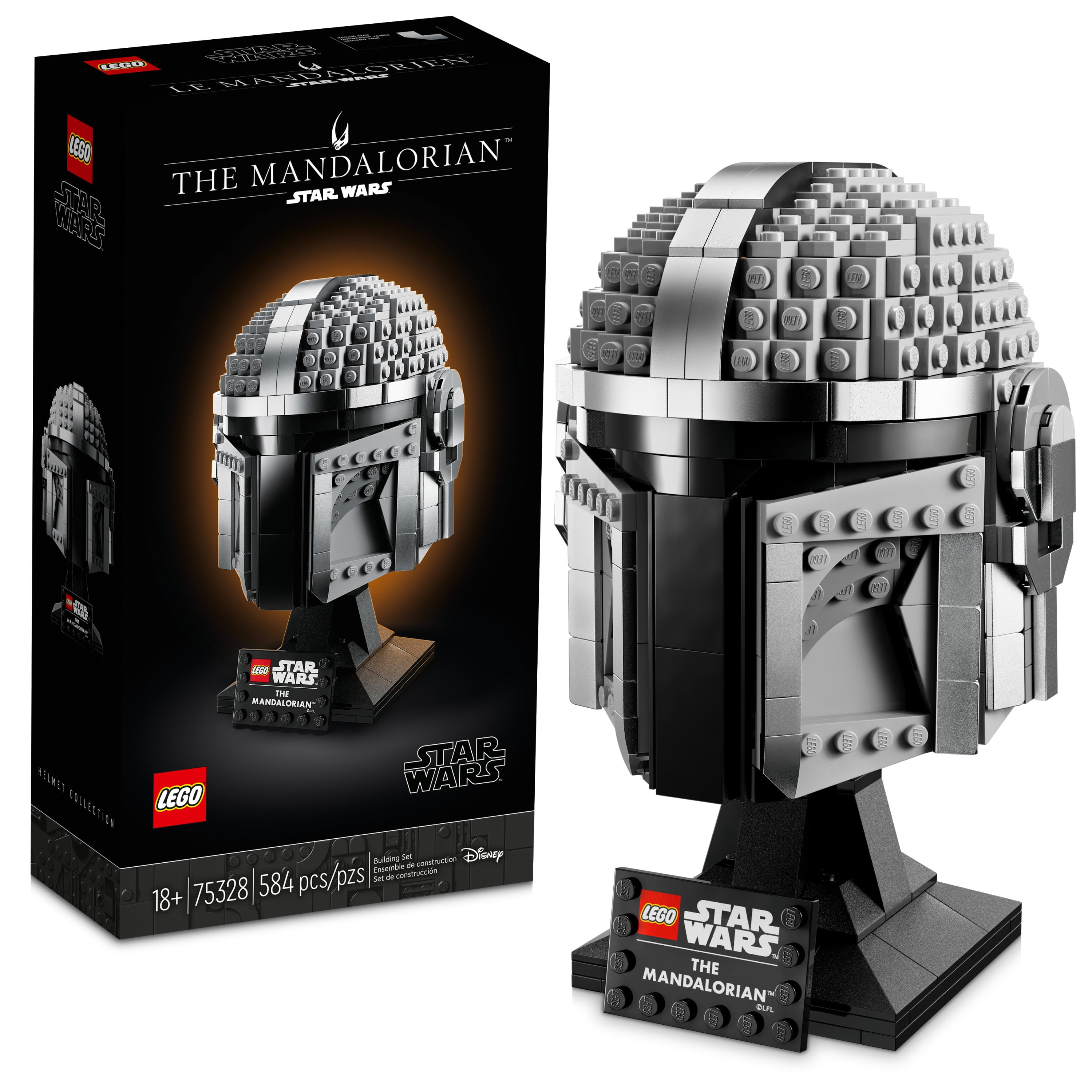 LEGO Star Wars The Mandalorian Helmet 75328 Creative Building Kit for Adults; Collectible Build-and-Display Model; Fun Holiday Gift, Birthday Present or Surprise Treat for Fans (584 Pieces)