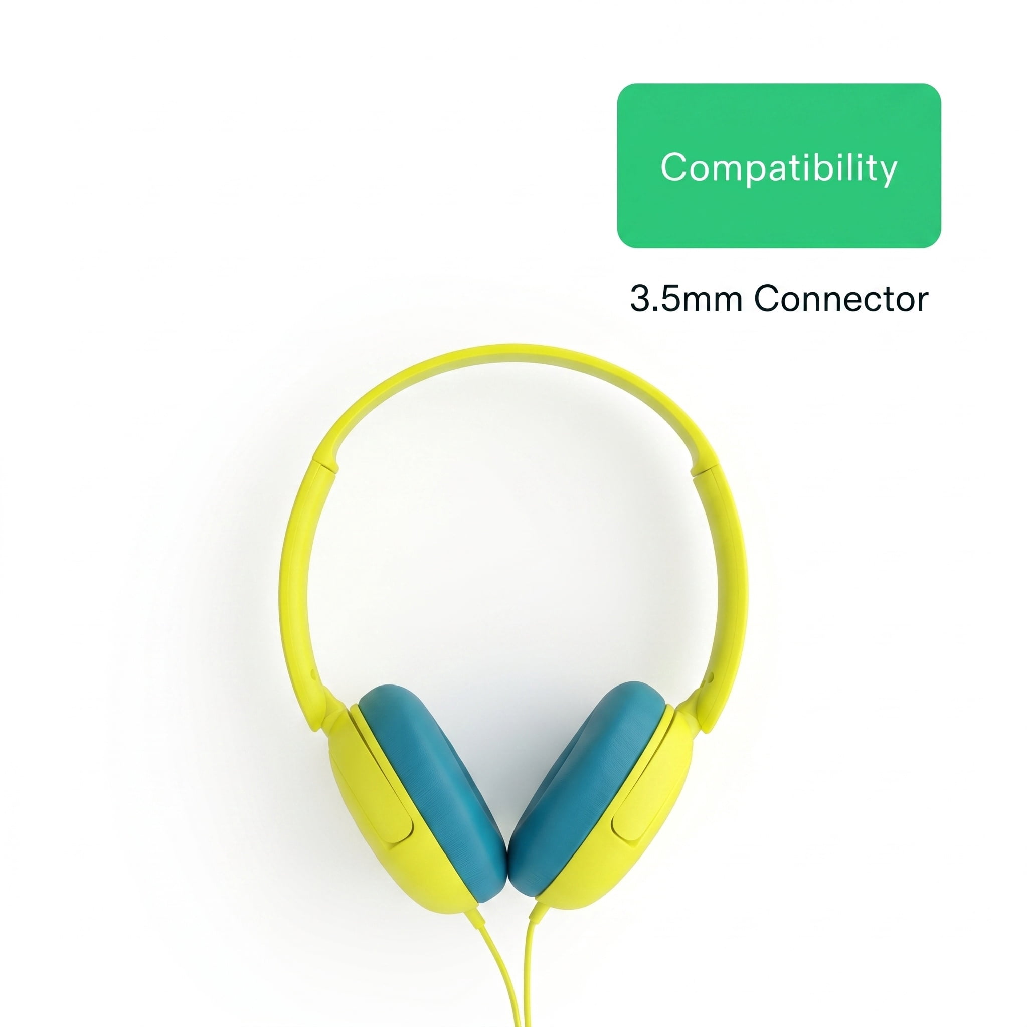 onn On-Ear Headphones with 3.5 mm Connector, Yellow