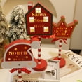 thumbnail image 3 of Billuyoard Señal de tráfico navideña STOP, guía de luz decorativa, Santa al hogar, luces navideñas de madera para ventanas y paredes Kits de decoración para fiestas rectángulo, 3 of 6