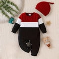 thumbnail image 2 of larppty Newborn Baby Boy Clothes Fall Winter Cute Infant Outfits Long Sleeve Romper Hat Bodysuit Jumpsuits, 2 of 7