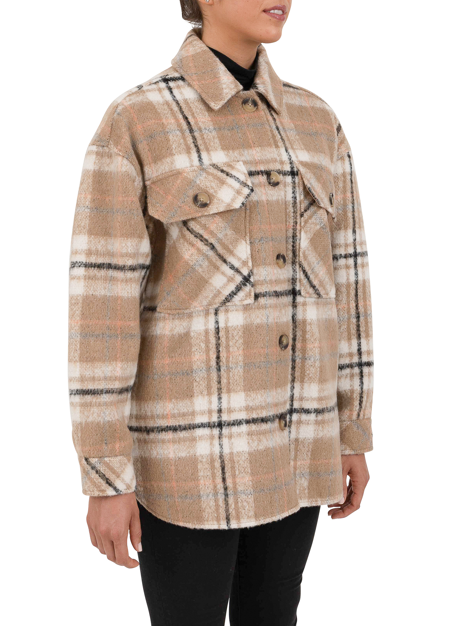 Cyn \u0026 Luca Women's Oversized Plaid Shacket, Size: XL, Multicolor