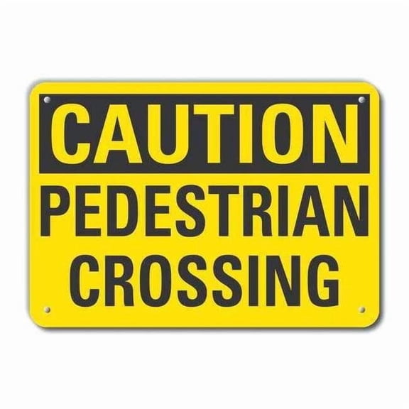 Lyle Rflctv Pedestrian Caut Sign,10x14in,Alum LCU3-0255-RA_14x10