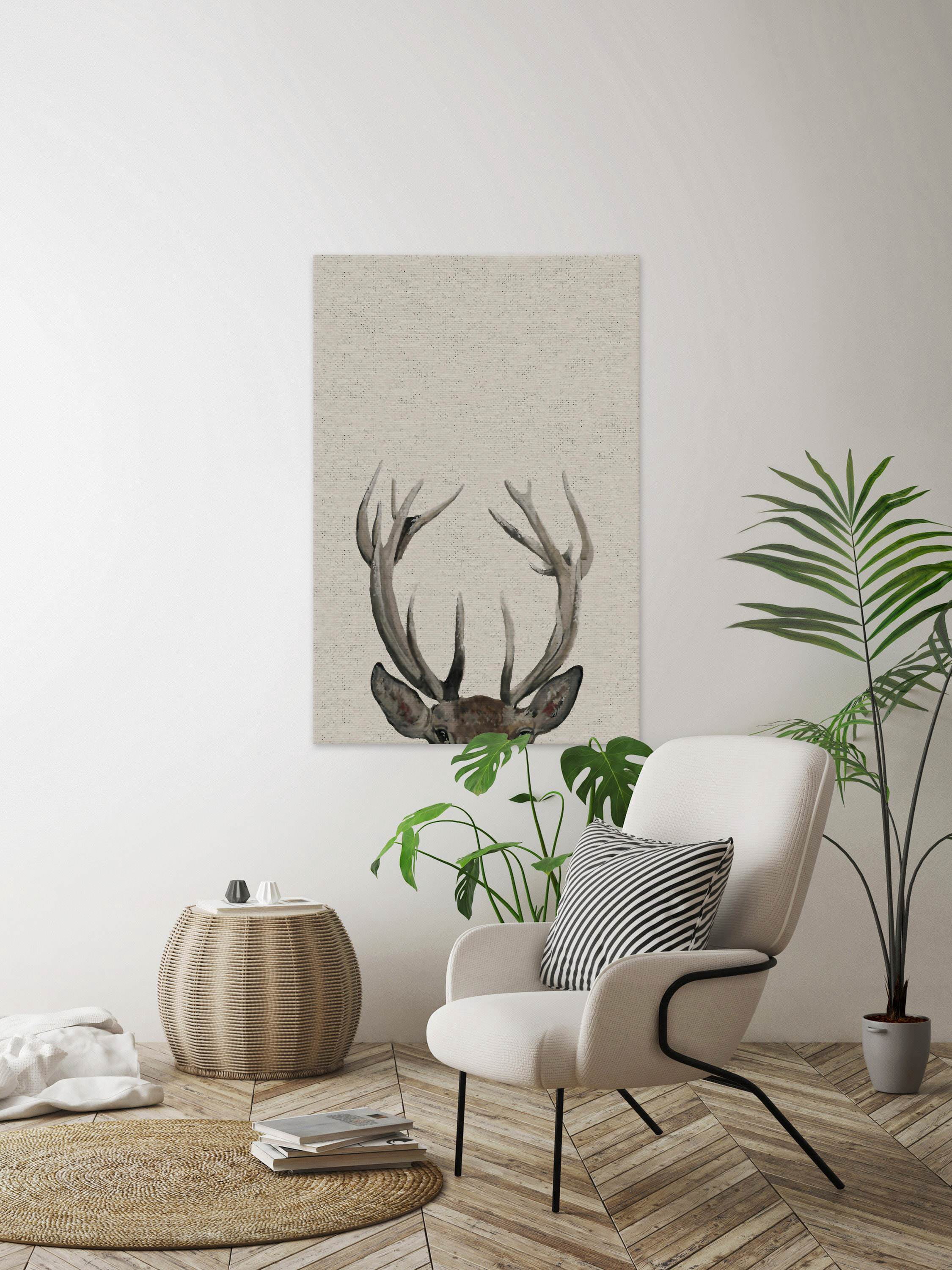 The Antler Painting Print on Wrapped Canvas