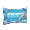 thumbnail image 2 of Naloa Dolphin Pillowcase, Throw Pillowcase, Wrinkle-Free, Stain-Resistant with Hidden Zipper for Bedroom Sofa - 16"x24", 2 of 9