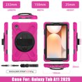 thumbnail image 5 of For Samsung Galaxy Tab A11 2025/Tab A9 2023 Case 8.7 inch (SM-X133/X135/ SM-X110/X115), 360 Hand Strap, Shoulder Strap, Kickstand, Rugged Drop Protection, Rose, 5 of 6