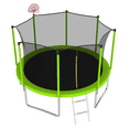 thumbnail image 3 of 12FT Trampoline Green for Kids & Adults with Basketball Hoop and Ball ,Recreational Trampolines with Safety Enclosure for Back Yard Outdoor, 3 of 8
