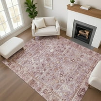 Addison Rugs Mayfield Premium Machine Washable Traditional Global Blush Rectangle Rug, 10' x 14'