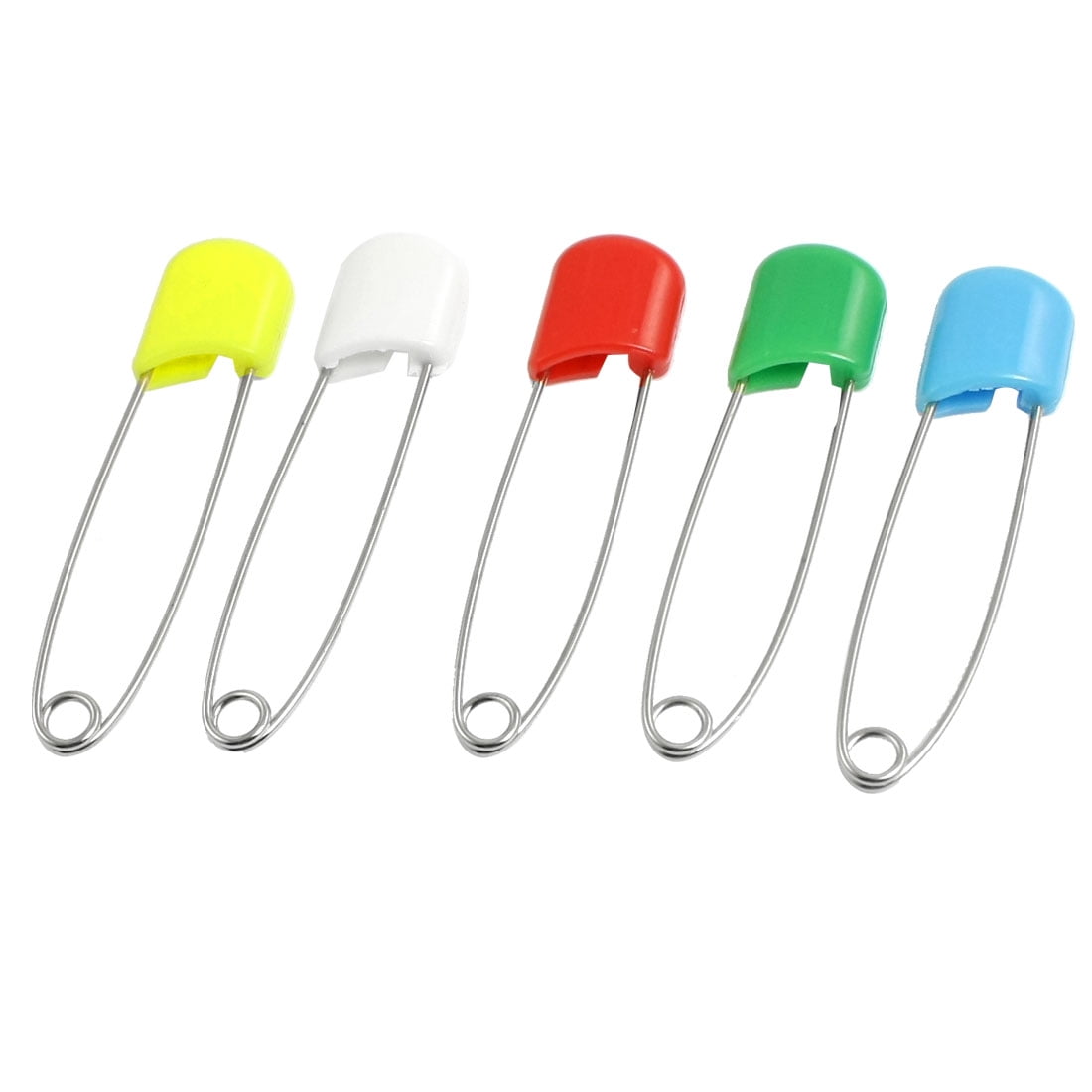 5 Pcs Assorted Color Plastic Head Diaper Safety Pins 2.1" Long