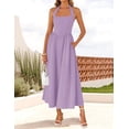 thumbnail image 2 of Vestido de verano ZESICA, sin mangas, halter, midi, morado claro, para mujer, 2 of 7