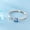 Silver, variant on Womens Adjustable Copper Ring with Blue Zircon Gemstone Inlay Fashion Jewelry Square Design Ring for Her 3mm Gem and