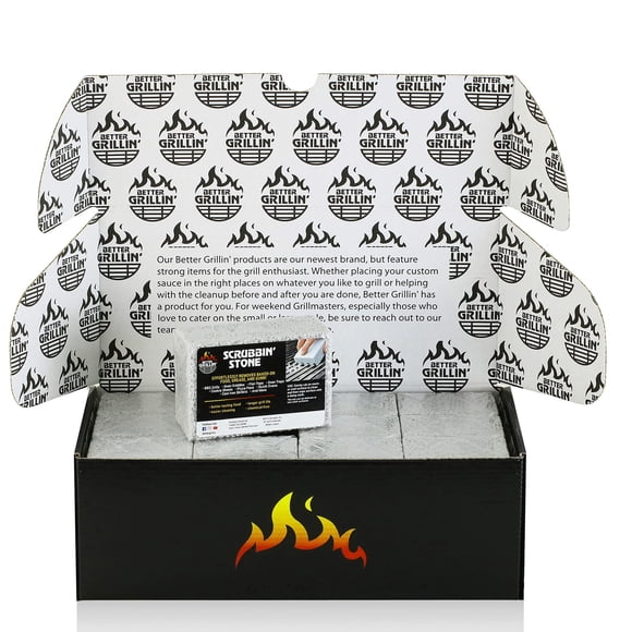Better Grillin Nettoyant pour Gril en Pierre Scrubbin - Brique à Récurer/brosse pour Gril/nettoyeur de Barbecue pour BBQ, Plaque, 12 Pa