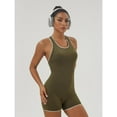 thumbnail image 4 of Top-kevin Women's Colorblock Print Sports Tank Romper, Sporty Sleeveless Spaghetti Strap Romper for Yoga Gym Workout, Ladies Sportswear for All Seasons, 4 of 9