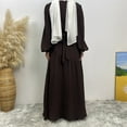 thumbnail image 6 of Elegant Dubai Swing Dress for Women Loose Fit Long Sleeve Round Neck Zipper Front Solid Color Abaya, 6 of 6