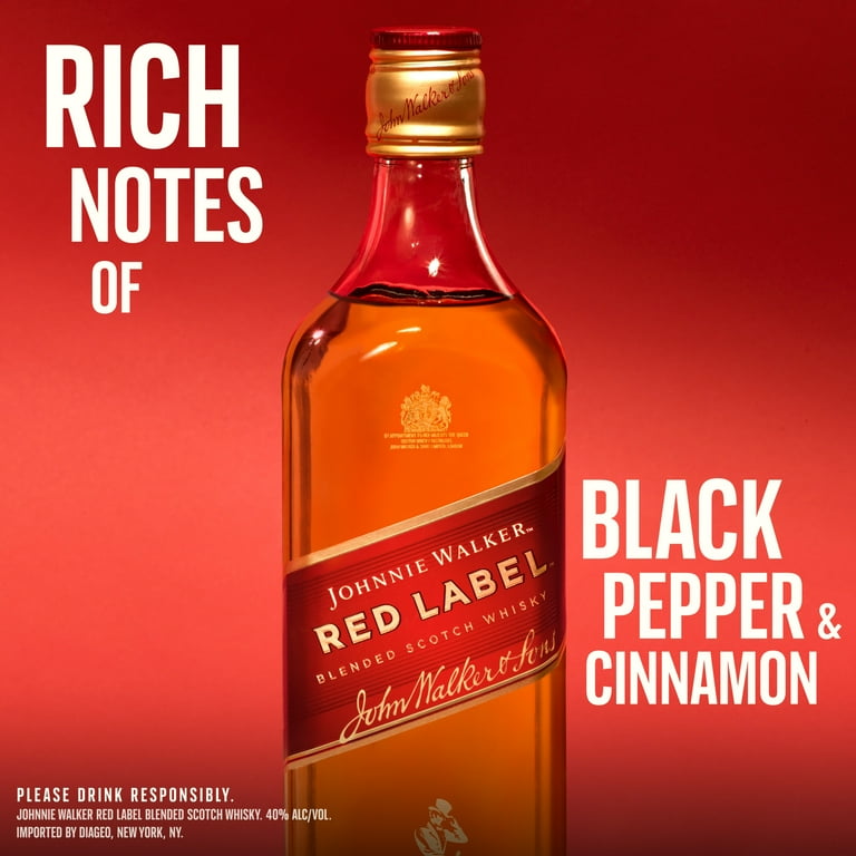 Johnnie Walker Red Label 50mL, 40% ABV - Walmart.com