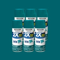 6 Pack, Lagoon Rust-Oleum American Accents 2X Ultra Cover Satin Spray Paint-327921, 12 oz