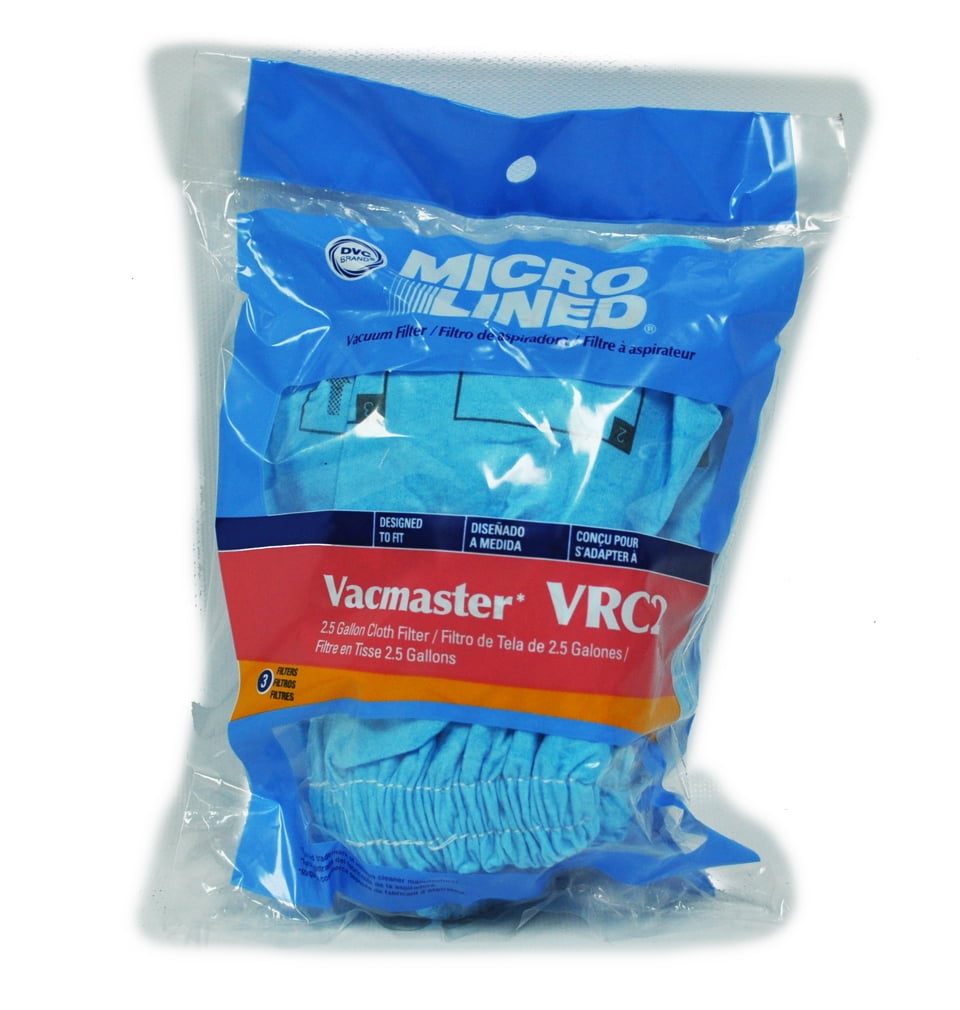 1.5/3.2 Gallon VRC2 VRC21 3-Pack HQRP Cloth Filter for Vacmaster Wet/Dry Vac 
