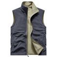 thumbnail image 4 of Gfyviroh Mens Fleece Lined Vests Multi Pockets Waterproof Sleeveless Jackets Turn-down Collar Zip Up Vest Coats, 4 of 9
