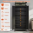 thumbnail image 4 of AISWORD 71" Tall Metal Storage Cabinet with Adjustable Shelves, 2 Doors Steel Cabinet for Office, Garage, Utility Room, Kitchen Storage, Black, 4 of 7