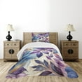 thumbnail image 4 of Ambesonne Purple Quilted Bedspread Set 2 Pcs, Falling Down Romantic Leaves, Twin Size, Quartz Lilac Mauve, 4 of 4