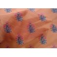 thumbnail image 4 of oneOone Cotton Silk Peach Fabric Stripe & Floral Block Sewing Material Print Fabric By The Yard 42 Inch Wide, 4 of 4