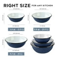 thumbnail image 2 of Novomoskovsjka Posuda Valentine Enamel Serving Bowl Set of 3 pcs Shatterproof Enameled Steel Fruit and Salad Bowls for Cooking Enamel Mixing Bowl for Indoor and Outdoor Use Floral, Navy Blue, 2 of 7